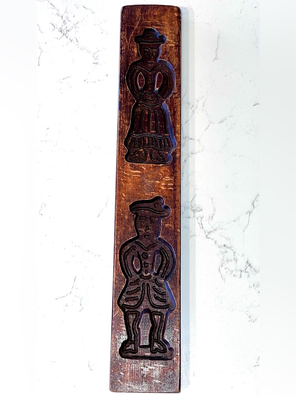 Vintage carved wood Dutch cookie mold press Speculaas Springerle 15” wall decor